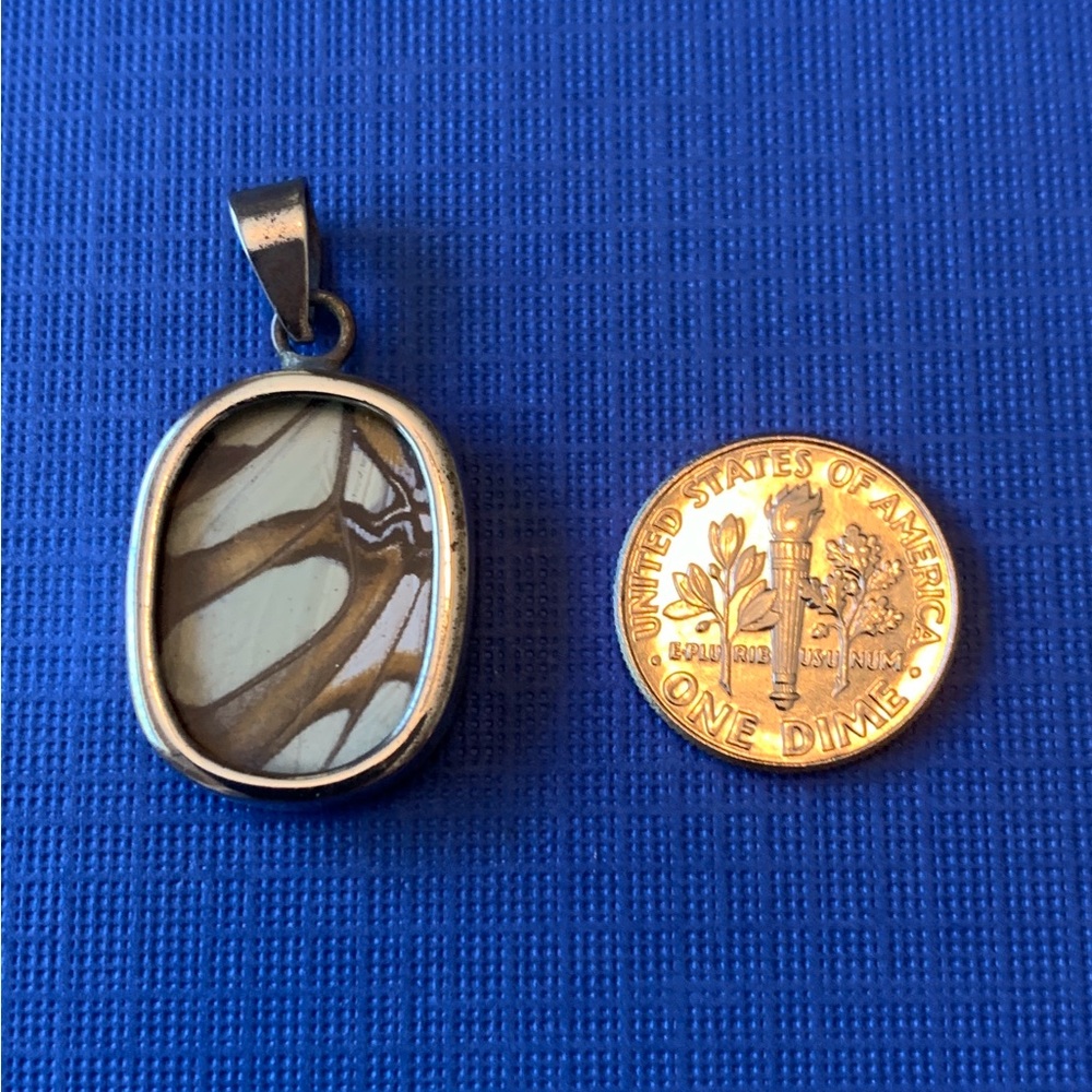 Butterfly Wing 🦋 Pendant, Sterling Silver Pendant with a Real Butterfly Wing